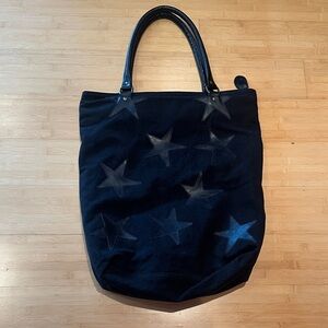 Rika Black Star-Patterned Tote Bag